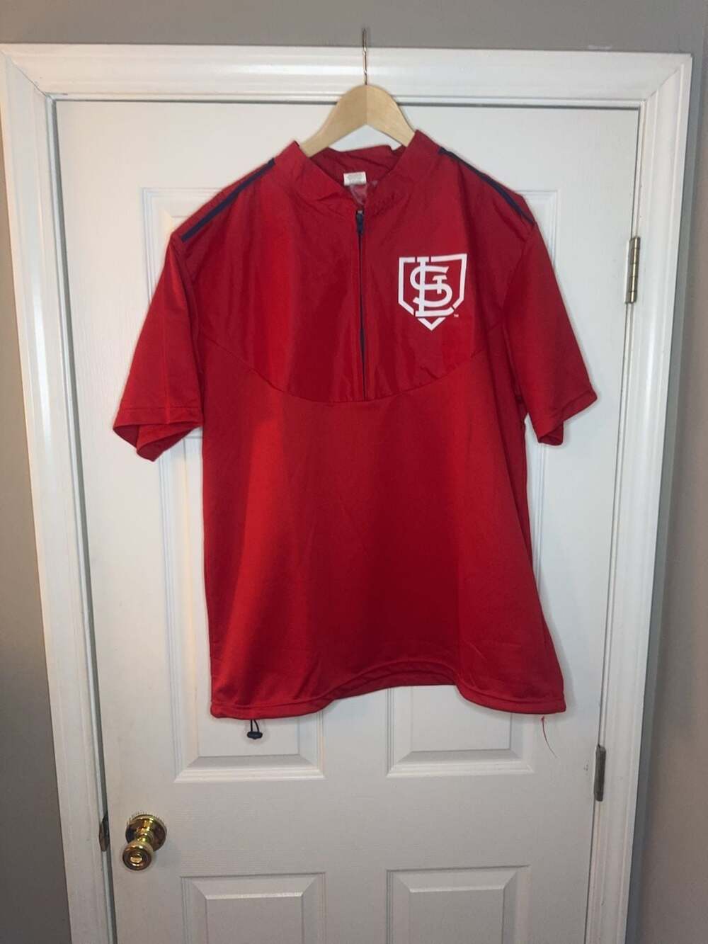 St. Louis Cardinals Monsanto Corporate Logo Short Sleeve Pullover Jacket XL